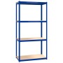Shelving 4 levels 2 units steel and blue plywood by vidaXL, Industrial shelving - Ref: Foro24-3154147, Price: 98,88 €, Discou...