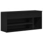 Banco zapatero roble negro 102x30,5x45 cm madera de ingeniería
