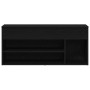 Banco zapatero roble negro 102x30,5x45 cm madera de ingeniería