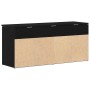 Banco zapatero roble negro 102x30,5x45 cm madera de ingeniería