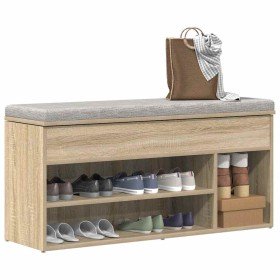 Banco zapatero madera de ingeniería roble sonoma 102x30,5x45 cm en Zapateros y organizadores de calzado | Comprar online en Foro