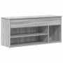 Banco zapatero madera de ingeniería gris sonoma 102x30,5x45 cm