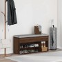 Banco zapatero madera de ingeniería marrón roble 102x30,5x45 cm