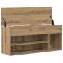 Mueble zapatero madera ingeniería roble artisan 102x30,5x45 cm