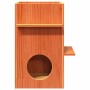 Casa para gatos cera marrón 43x43x60 cm madera maciza pino