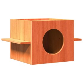 Casa para gatos cera marrón 51x35x30 cm madera maciza pino