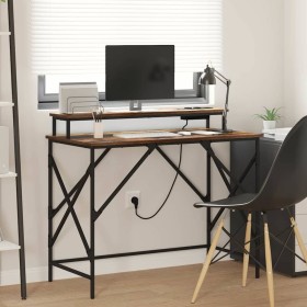 Escritorio con estante Roble ahumado 100 x 50 x 86.5 cm