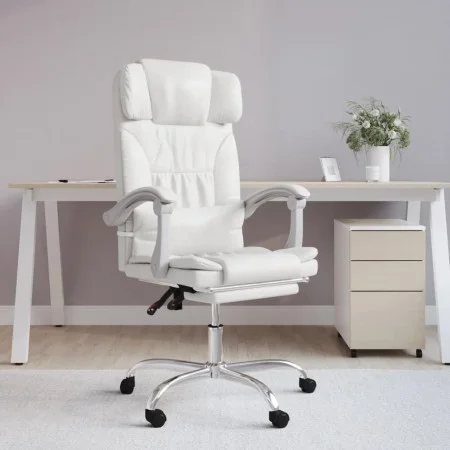 Weißer Massage-Bürostuhl aus Kunstleder von vidaXL, Bürostühle - Ref: Foro24-349748, Preis: 137,67 €, Rabatt: %