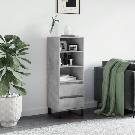 Concrete gray plywood tall sideboard 40x36x110 cm by vidaXL, Sideboards - Ref: Foro24-831520, Price: 73,82 €, Discount: %