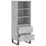Concrete gray plywood tall sideboard 40x36x110 cm by vidaXL, Sideboards - Ref: Foro24-831520, Price: 74,79 €, Discount: %