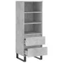 Concrete gray plywood tall sideboard 40x36x110 cm by vidaXL, Sideboards - Ref: Foro24-831520, Price: 73,82 €, Discount: %