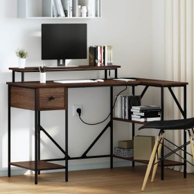 Escritorio Marrón roble 120 x 79 x 86.5 cm Madera contrachapada