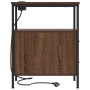 Mesa de Noche con cajón 2 pcs Marrón roble 30 x 48 x 61 cm