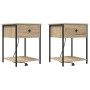 Armario de Noche con cajón 2 pcs Roble Sonoma 42 x 41 x 56 cm