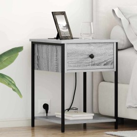 Armario de Noche con cajón 2 pcs Gris sonoma 42 x 41 x 56 cm