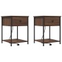 Armario de Noche con cajón 2 pcs Marrón roble 42 x 41 x 56 cm