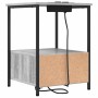 Cabinete de Noche con Estación de Carga con cajón Gris sonoma