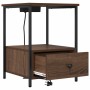 Cabinete de Noche con Estación de Carga 2 pcs Marrón roble