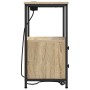 Cabinete de Noche con Estación de Carga 2 pcs Roble Sonoma