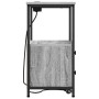 Cabinete de Noche con Estación de Carga 2 pcs Gris sonoma