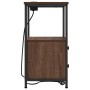Cabinete de Noche con Estación de Carga 2 pcs Marrón roble