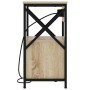Cabinete de Noche con Estación de Carga 2 pcs Roble Sonoma