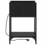 Mesa de Noche con estante 2 pcs Roble negro 40 x 40 x 61 cm