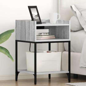 Mesa de Noche con estante 2 pcs Gris sonoma 40 x 40 x 61 cm en Mesitas de noche | Comprar online en Foro24