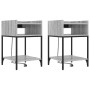 Mesa de Noche con estante 2 pcs Gris sonoma 40 x 40 x 61 cm
