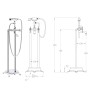 Grifo para bañera de pie acero inoxidable plateado 99,5 cm