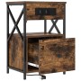 Armario de Noche con cajón 2 pcs Roble ahumado 40 x 31 x 60 cm