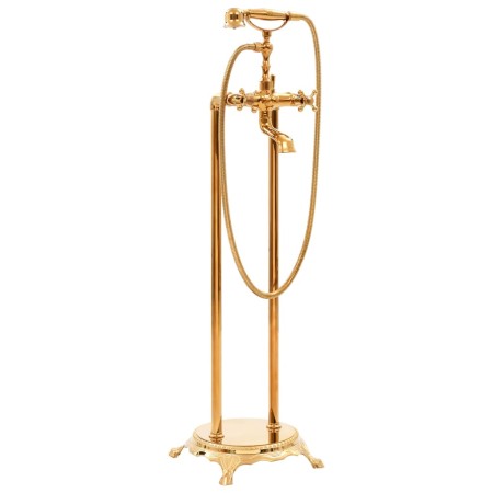 Grifo para bañera de pie acero inoxidable dorado 99,5 cm en Grifos de bañera | Comprar online en Foro24