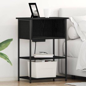 Armario de Noche Roble negro 55 x 31 x 76 cm