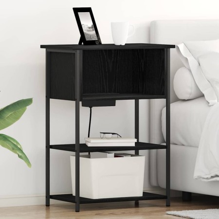 Armario de Noche Roble negro 55 x 31 x 76 cm