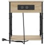 Cabinete de Noche con Estación de Carga 2 pcs Roble Sonoma