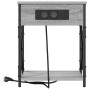 Cabinete de Noche con Estación de Carga 2 pcs Gris sonoma