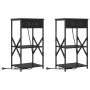 Armario de Noche con estante 2 pcs Roble negro 41 x 31 x 76 cm