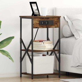 Armario de Noche 2 pcs Roble ahumado 41 x 31 x 76 cm en Mesitas de noche | Comprar online en Foro24