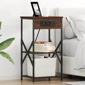 Armario de Noche con estante 2 pcs Marrón roble 41 x 31 x 76 cm en Mesitas de noche | Comprar online en Foro24