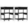 Armario de Noche 2 pcs Roble negro Madera contrachapada