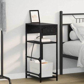 Armario de Noche con cajón Roble negro 40 x 27 x 76 cm en Mesitas de noche | Comprar online en Foro24