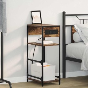 Armario de Noche con cajón Roble ahumado 40 x 27 x 76 cm