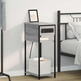 Armario de Noche Gris sonoma 41 x 28 x 76 cm