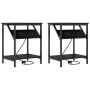 Mesa de Noche 2 pcs Roble negro 38 x 30 x 48 cm