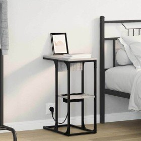 Mesa de Noche Gris sonoma 41.5 x 26 x 60.5 cm en Mesitas de noche | Comprar online en Foro24