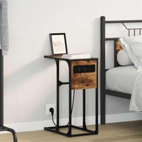 Mesa de Noche Roble ahumado Madera contrachapada en Mesitas de noche | Comprar online en Foro24