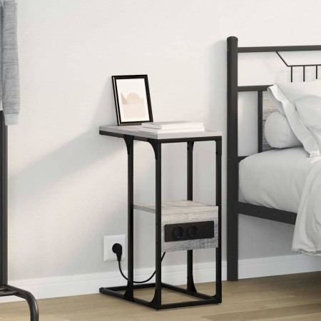 Armario de Noche con cajón Gris sonoma 41.5 x 26 x 60.5 cm