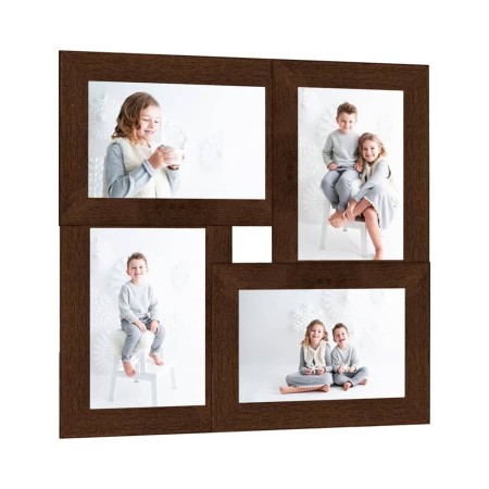 Fotorahmen Collage für 4x(10x15 cm) Fotos, dunkelbraunes MDF von vidaXL, Bilderrahmen - Ref: Foro24-332770, Preis: 17,29 €, R...