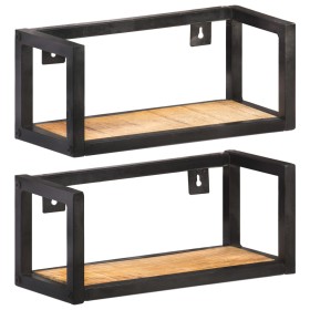 Wandregale 2 Einheiten 40 cm raues Mangoholz von vidaXL, Regale und Regale - Ref: Foro24-320667, Preis: 52,27 €, Rabatt: %