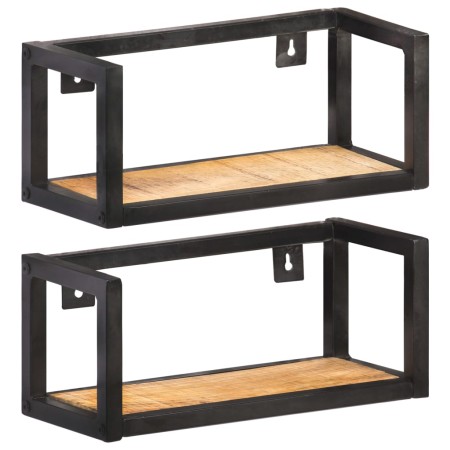 Wandregale 2 Einheiten 40 cm raues Mangoholz von vidaXL, Regale und Regale - Ref: Foro24-320667, Preis: 52,27 €, Rabatt: %